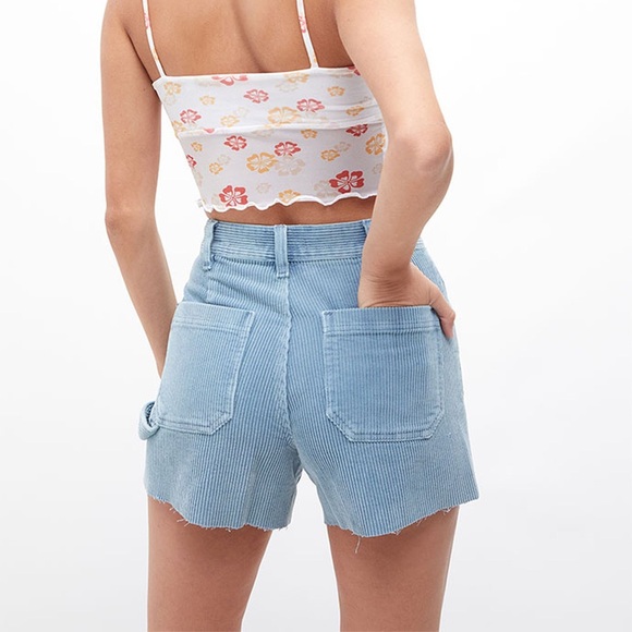 PacSun Sky Blue Corduroy Cargo Shorts - Picture 3 of 6